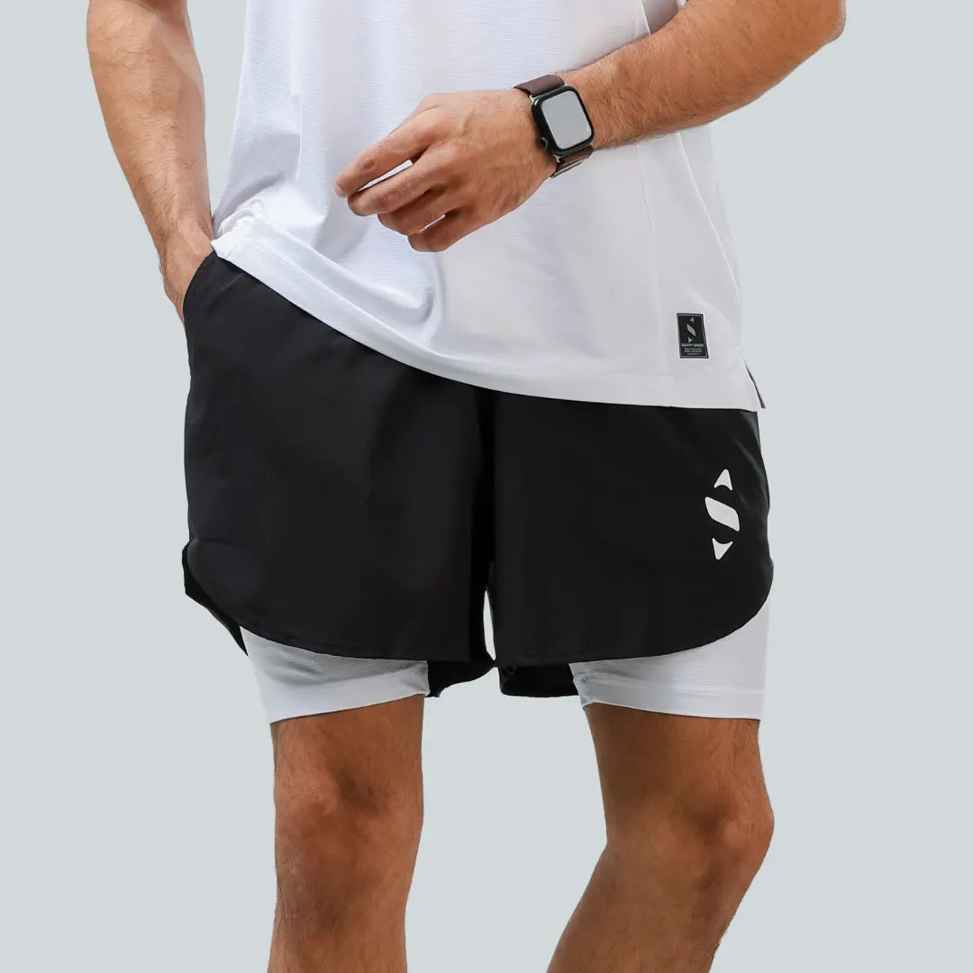 Performance Shorts 2×1 White
